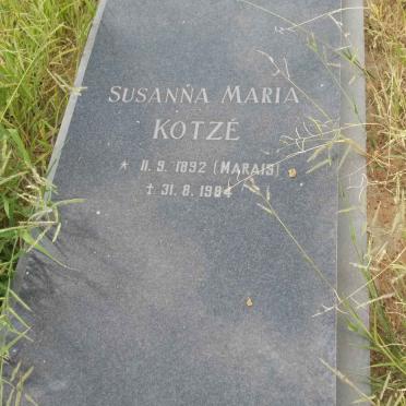 KOTZÉ Susanna Maria nee MARAIS 1892-1984