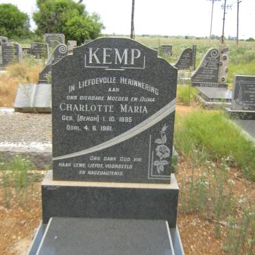 KEMP Charlotte Maria nee BERGH 1895-1981