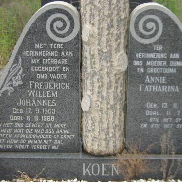 KOEN Frederick Willem Johannes 1903-1968 &amp; Annie Catharina 1908-1994