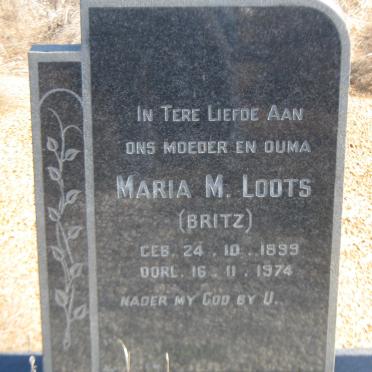 LOOTS Maria M. nee BRITZ 1899-1974