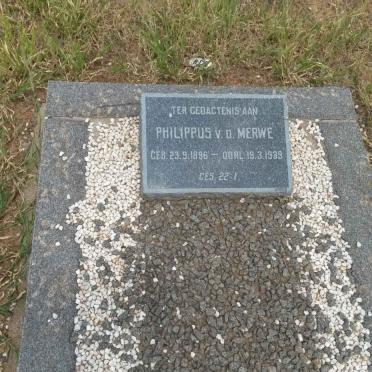 MERWE Philippus, v.d. 1896-1939