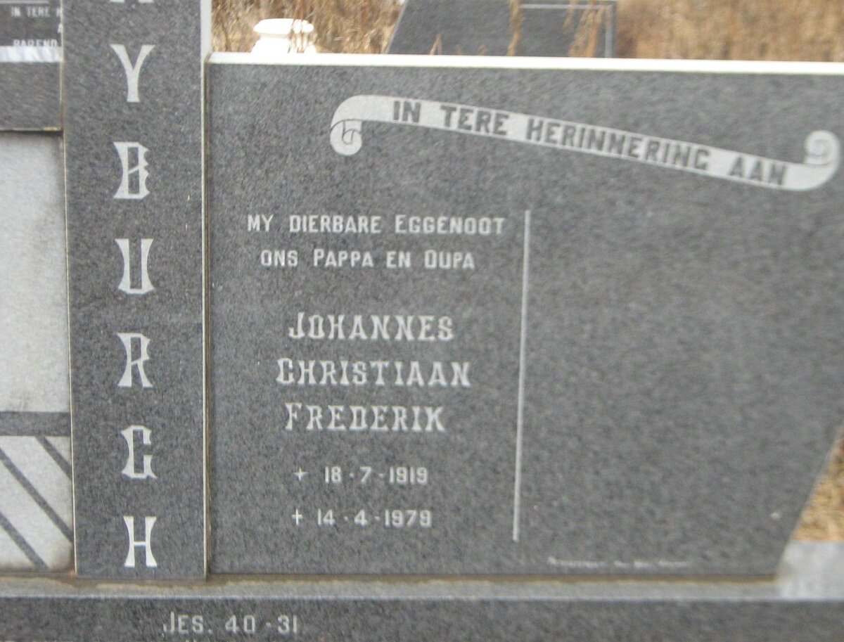 MYBURGH Johannes Christiaan Frederik 1919-1979