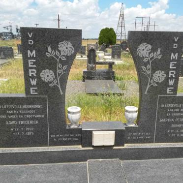 MERWE David Frederick, v.d. 1907-1975 &amp; Martha Petronella BOSHOFF 1908-1991