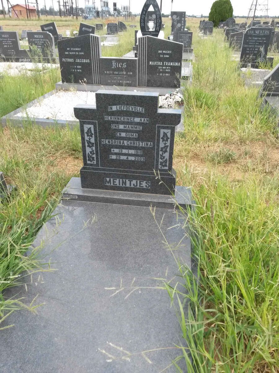 MEINTJES Hendrina Christina 1918-2003