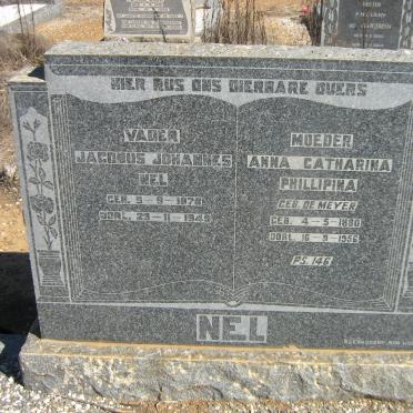 NEL Jacobus Johannes 1878-1949 &amp; Anna Catharina Phillipina DE MEYER 1880-1956