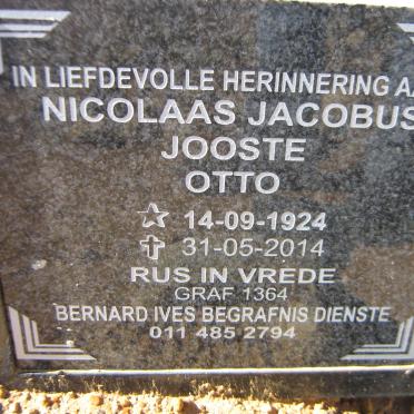 OTTO Nicolaas Jacobus Jooste 1924-2014