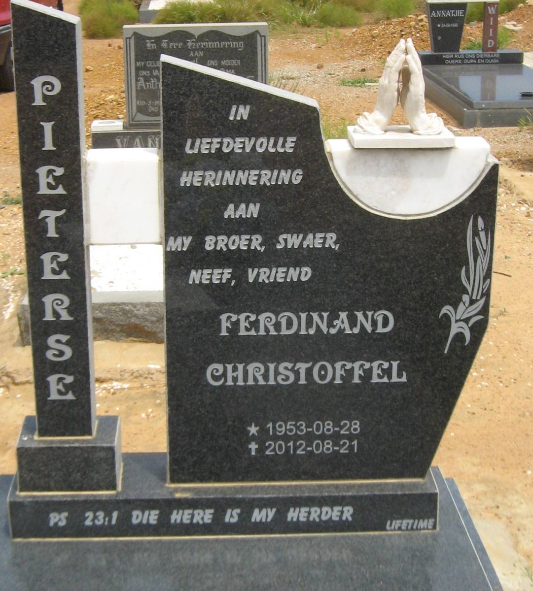 PIETERSE Ferdinand Christoffel 1953-2012