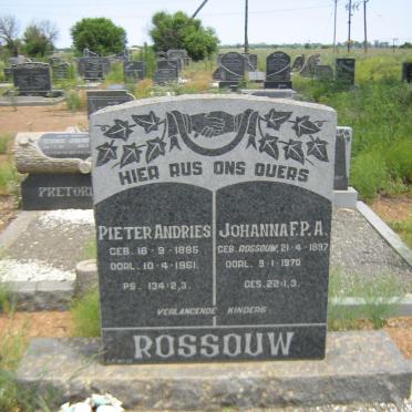 ROSSOUW Pieter Andries 1885-1961 &amp; Johanna F.P.A. ROSSOUW 1897-1970