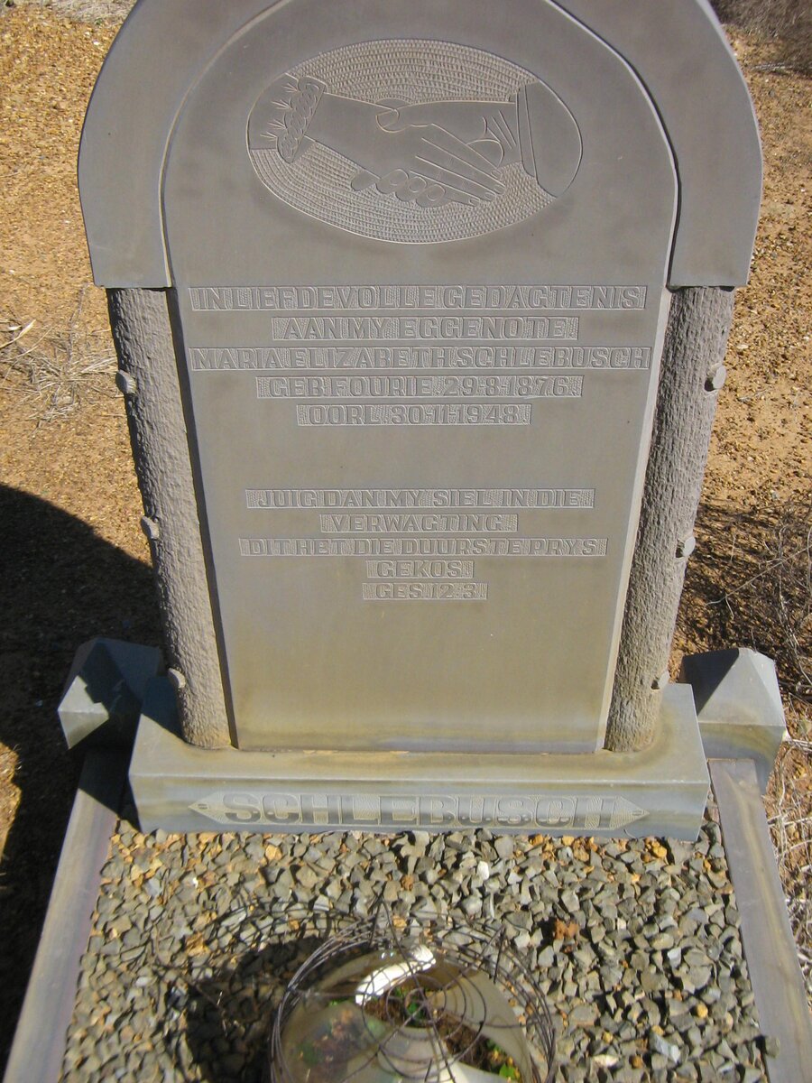 SCHLEBUSCH Maria Elizabeth nee FOURIE 1876-1948