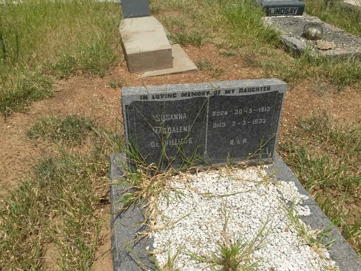 VILLIERS Susanna Magdalene, de 1913-1933