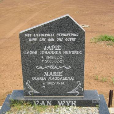 WYK Jacob Johannes Hendrik, van 1949-2005 en Maria Magdalena 1962-