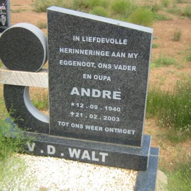 WALT Andre, v.d. 1940-2003