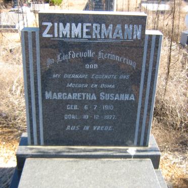ZIMMERMANN Margaretha Susanna 1910-1977