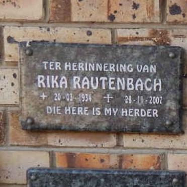RAUTENBACH Rika 1934-2007
