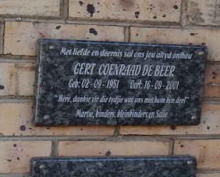 BEER Gert Coenraad, de 1951-2001