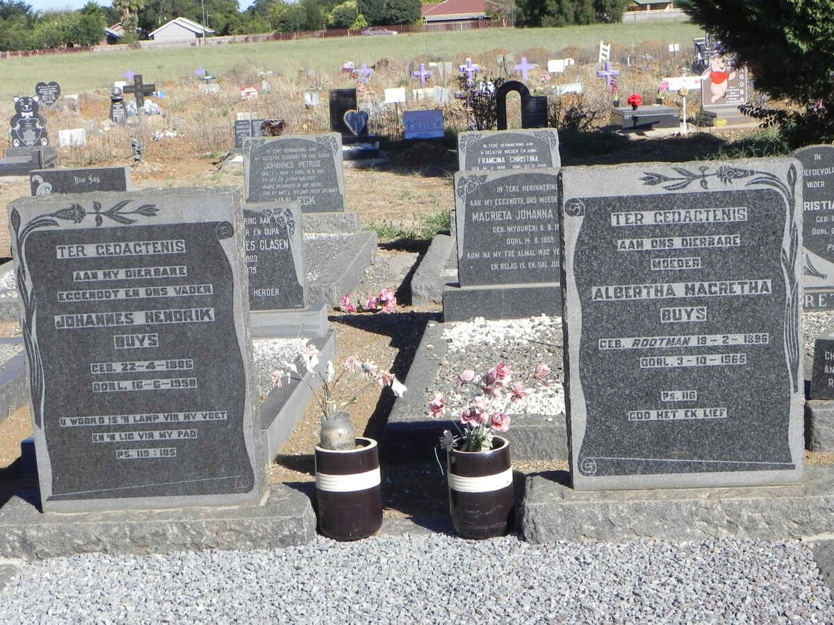 BUYS Johannes Hendrik 1886-1958 &amp; Albertha Magretha ROOTMAN 1896-1965