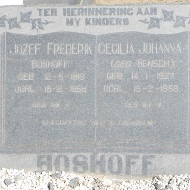 BOSHOFF Jozef Frederik 1918-1958 &amp; Cecilia Johanna BENSCH 1927-1958