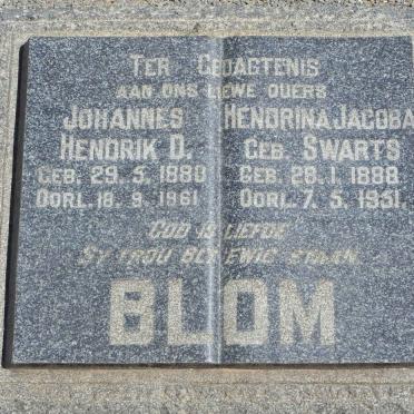BLOM Johannes Hendrik D. 1880-1961 &amp; Hendrina Jacoba SWARTS 1888-1951