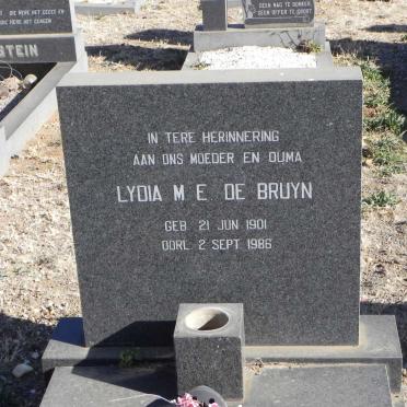 BRUYN Lydia M.E., de 1901-1986