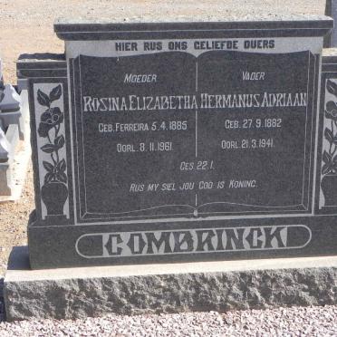 COMBRINCK Hermanus Adriaan 1882-1941 &amp; Rosina Elizabetha FERREIRA 1885-1961