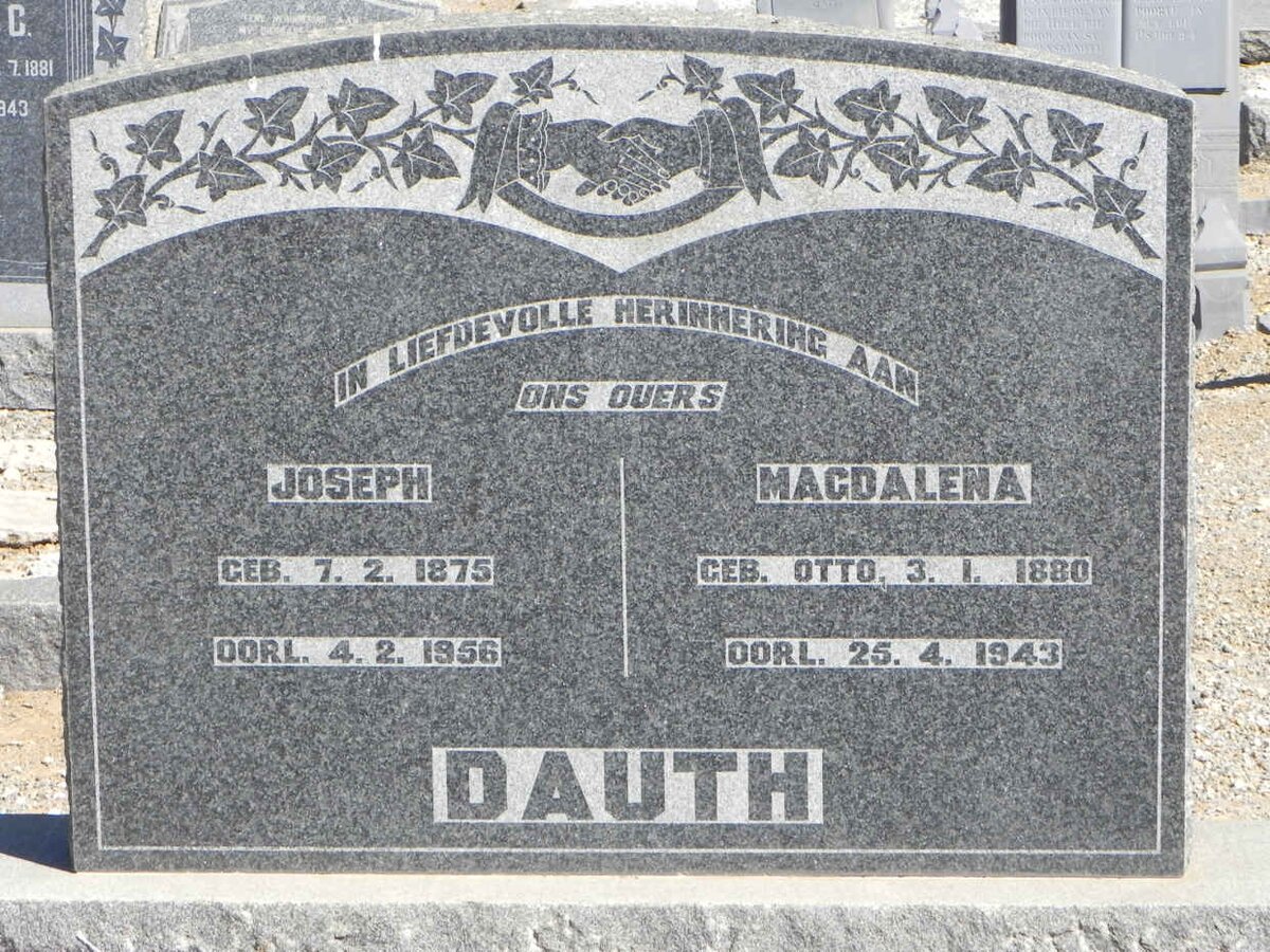 DAUTH Joseph 1875-1956 &amp; Magdalena OTTO 1880-1943