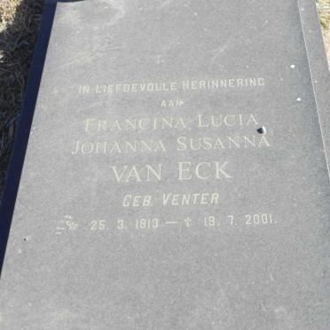 ECK Francina Lucia Johanna Susanna, van nee VENTER 1913-2001