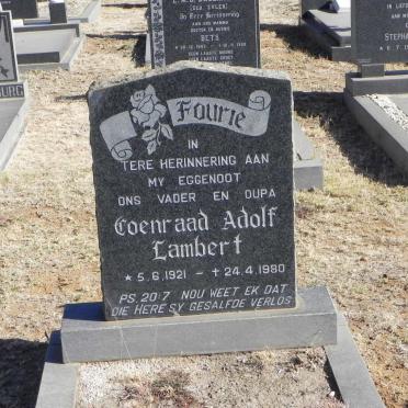 FOURIE Coenraad Adolf Lambert 1921-1980