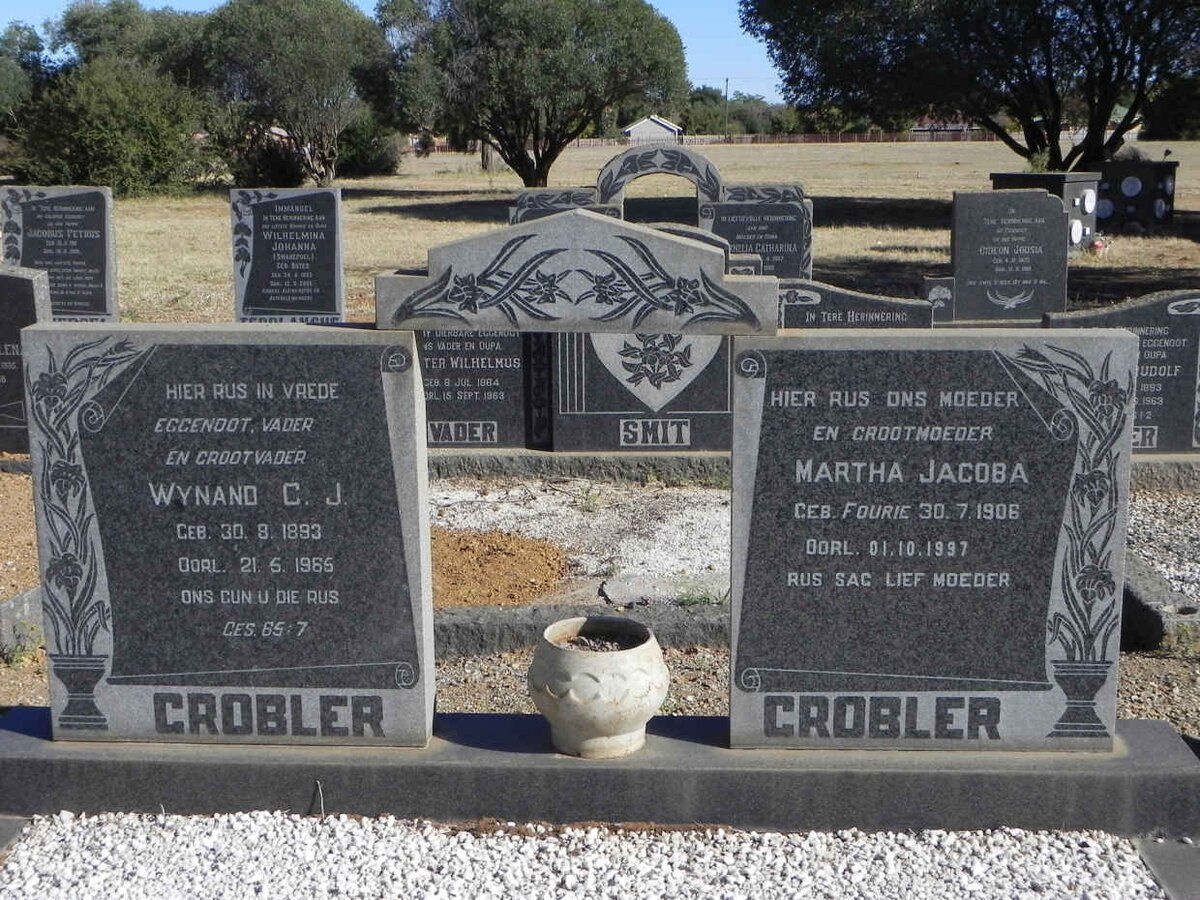 GROBLER Wynand C.J. 1893-1965 &amp; Martha Jacoba FOURIE 1906-1997