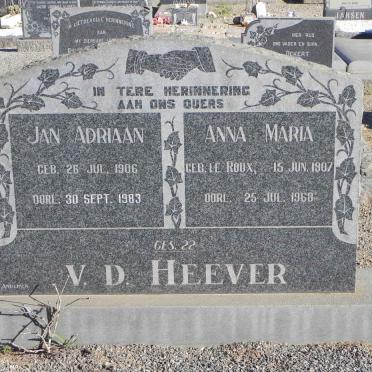 HEEVER Jan Adriaan, v.d. 1906-1983 &amp; Anna Maria LE ROUX 1907-1968
