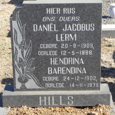 HILLS Daniël Jacobus Lerm 1909-1988 &amp; Hendrina Barendina 1902-1975