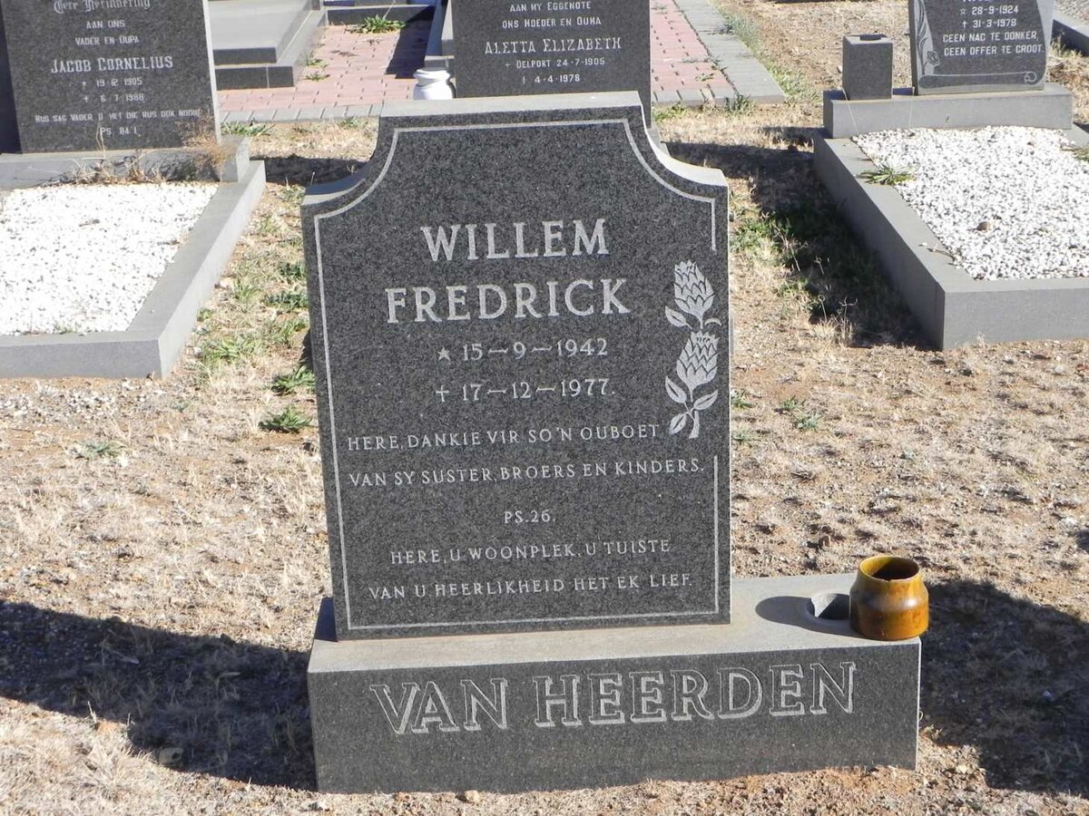 HEERDEN Willem Fredrick, van 1942-1977