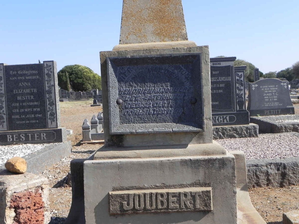 JOUBERT Hendriena J. nee ESTERHUIZEN 1872-1940