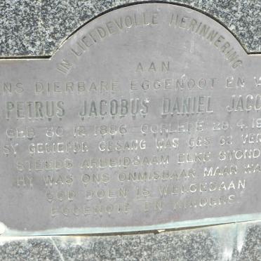 JACOBS Petrus Jacobus Daniel 1886-1930