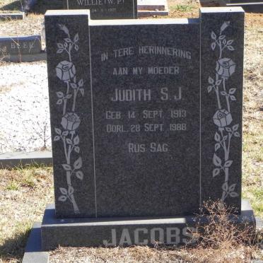 JACOBS Judith S.J. 1913-1988