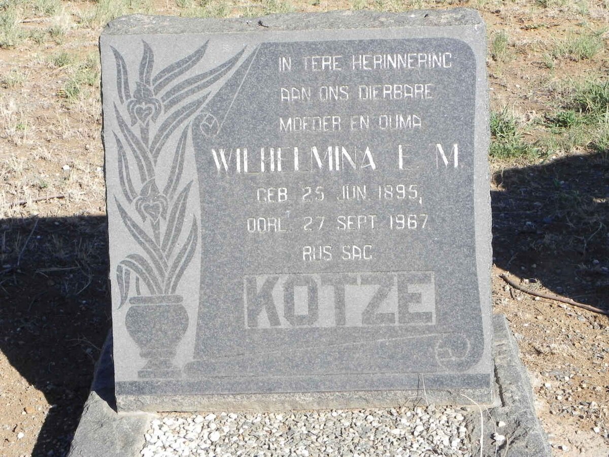 KOTZE Wilhelmina E.M. 1895-1967