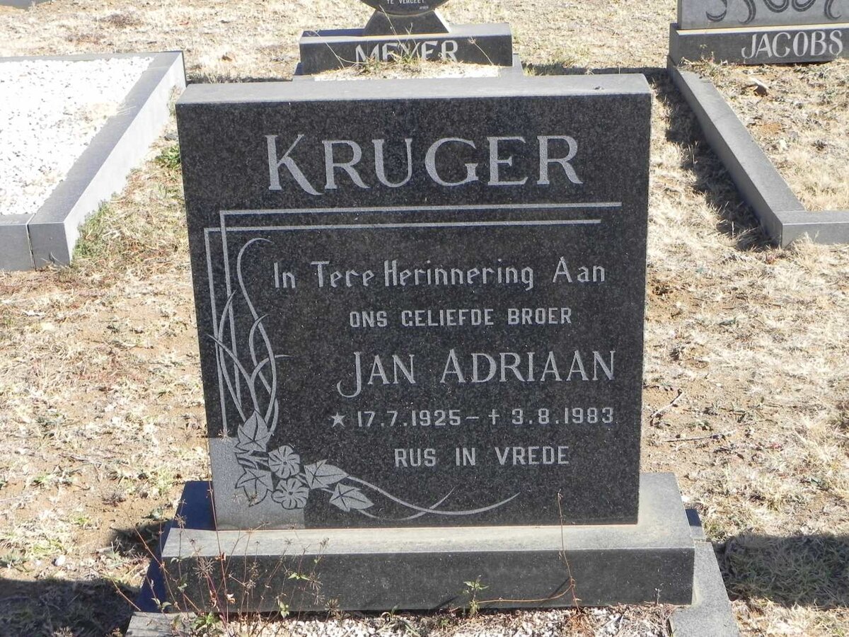 KRUGER Jan Adriaan 1925-1983