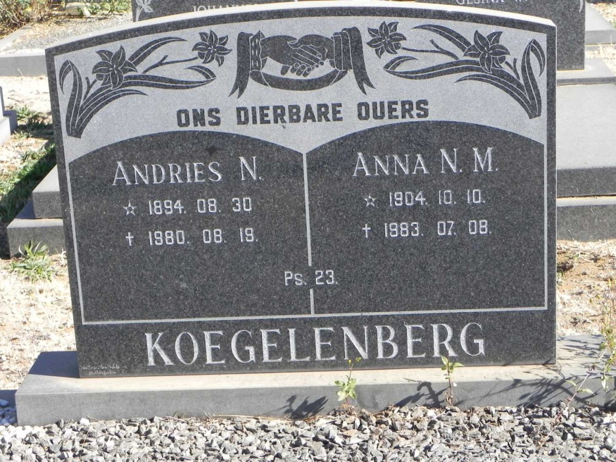 KOEGELENBERG Andries N. 1894-1980 &amp; Anna N.M. 1904-1983