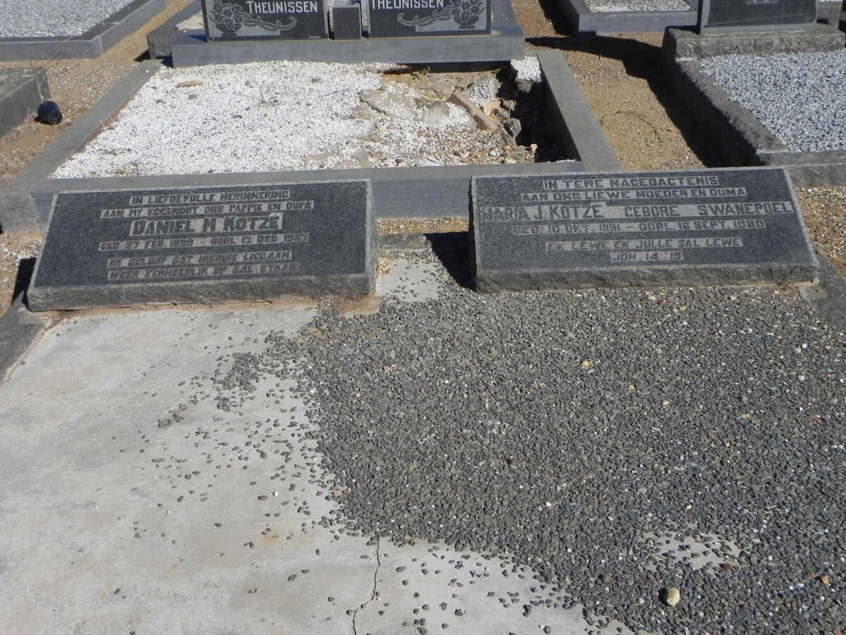 KOTZÉ Daniel M. 1899-1957 &amp; Maria J. SWANEPOEL 18?1-1980