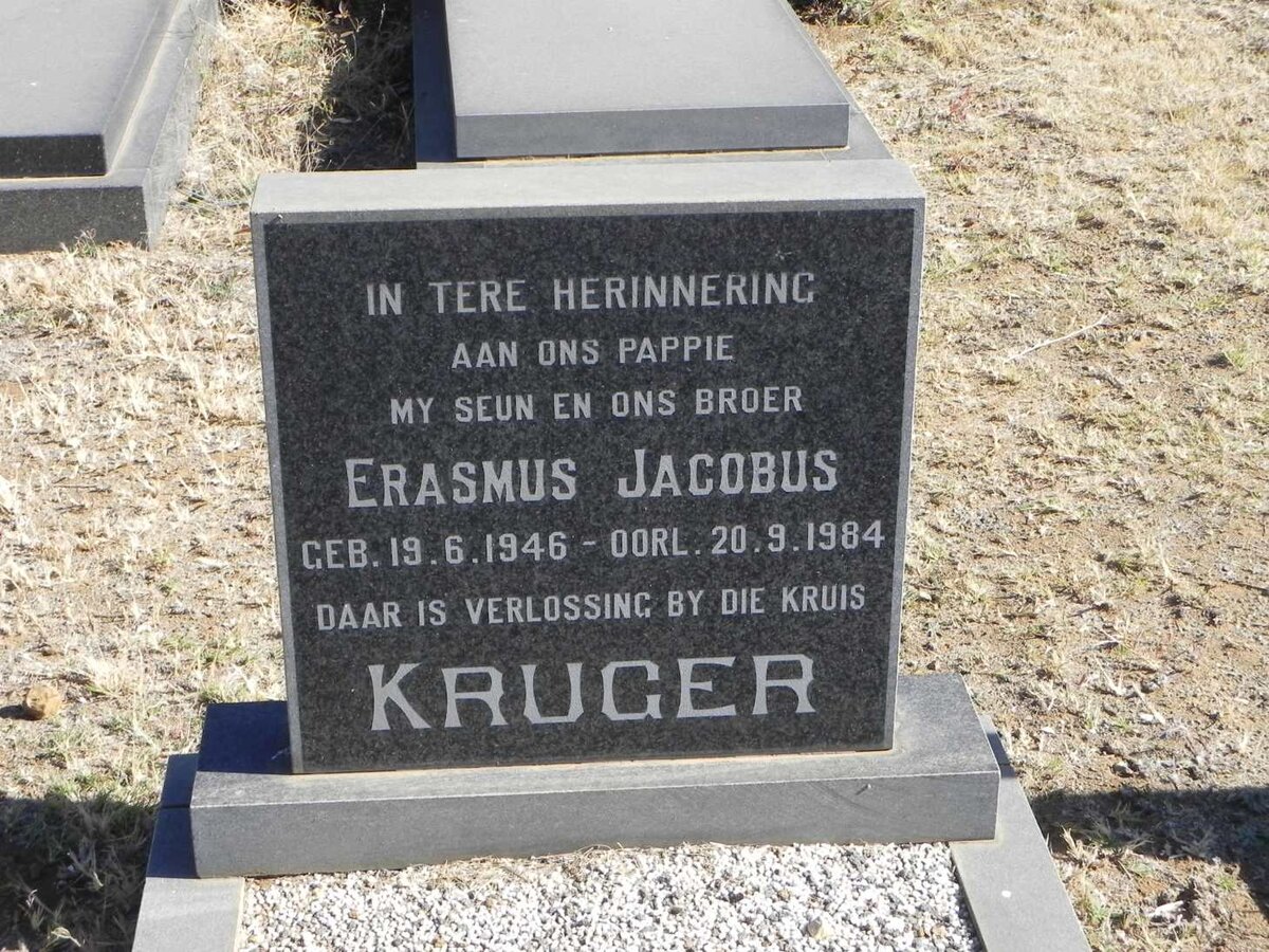 KRUGER Erasmus Jacobus 1946-1984