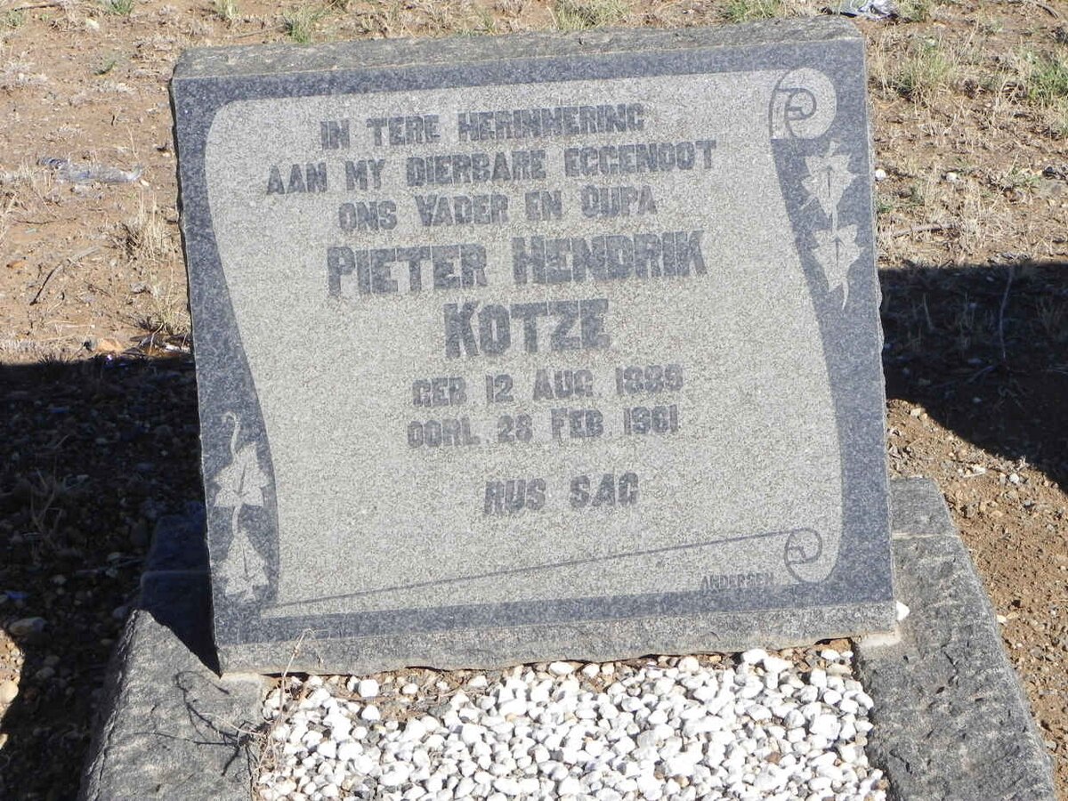 KOTZE Pieter Hendrik 1889-1961