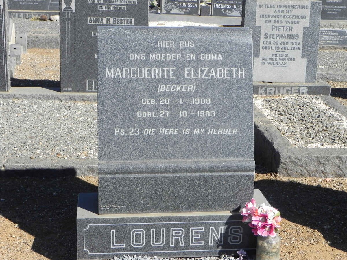 LOURENS Marguerite Elizabeth nee BECKER 1908-1983
