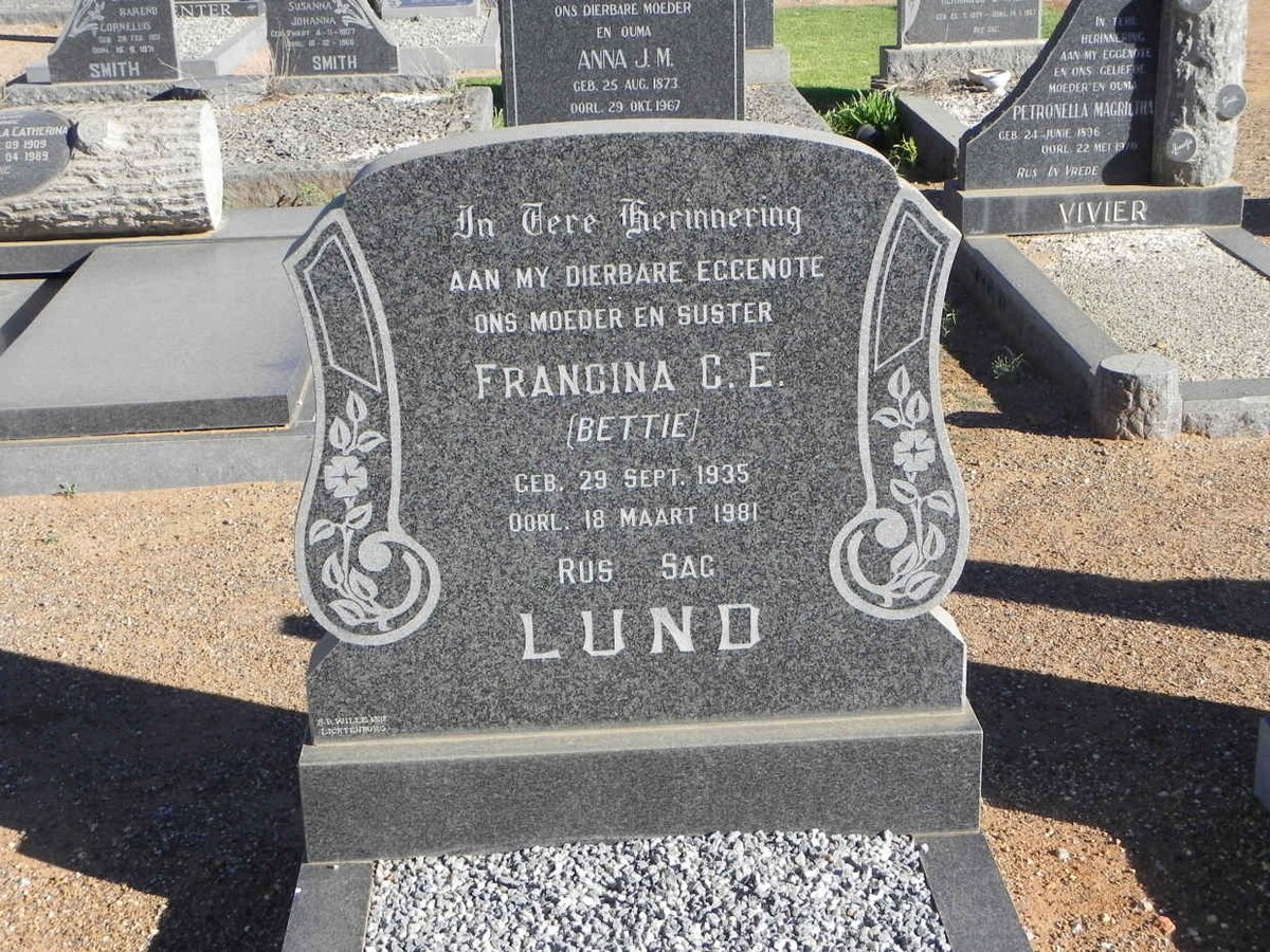 LUND Francina C.E. 1935-1981