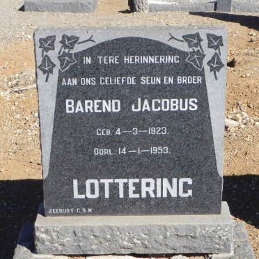 LOTTERING Barend Jacobus 1923-1953