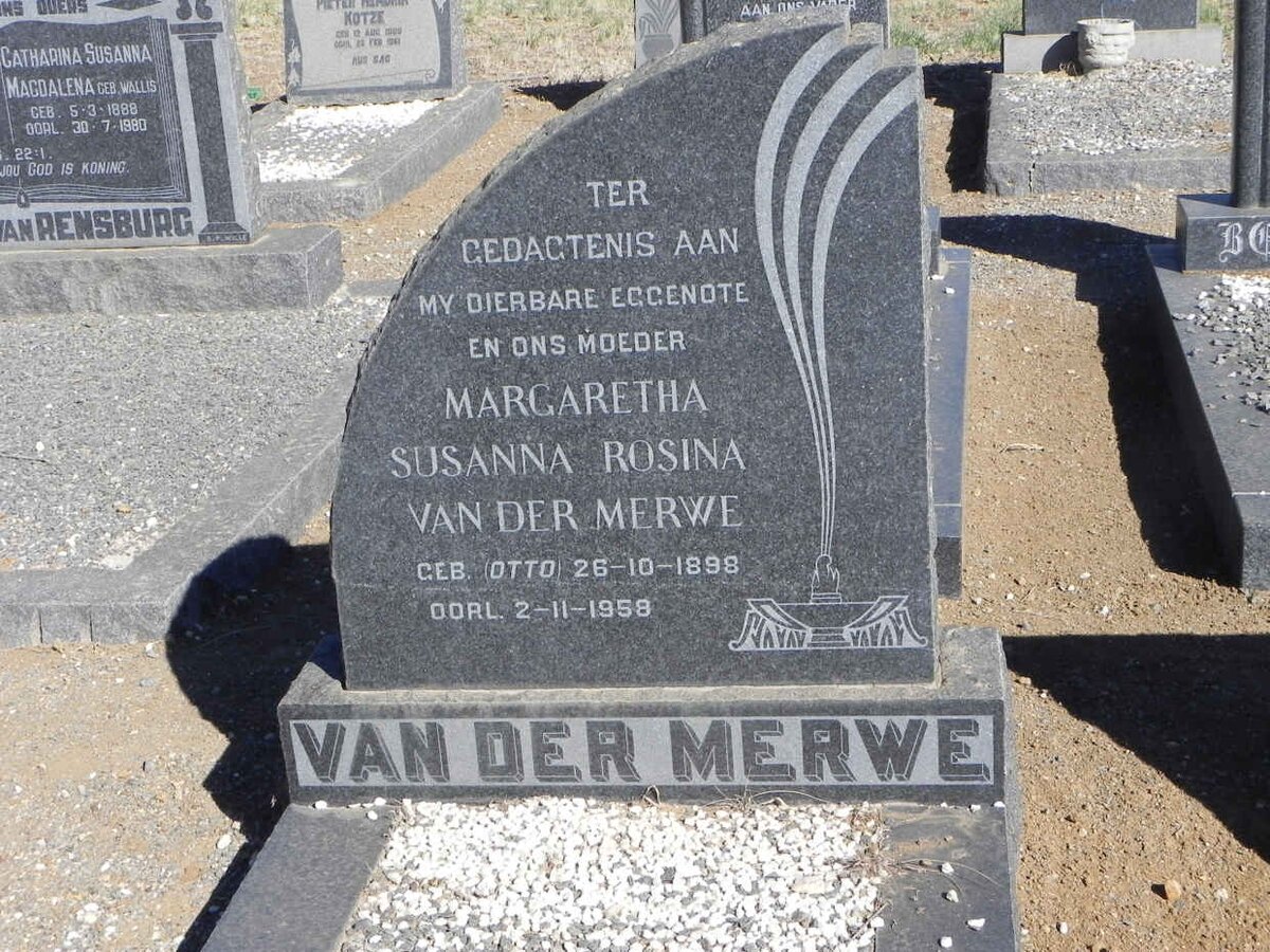MERWE Margaretha Susanna Rosina, van der nee OTTO 1898-1958