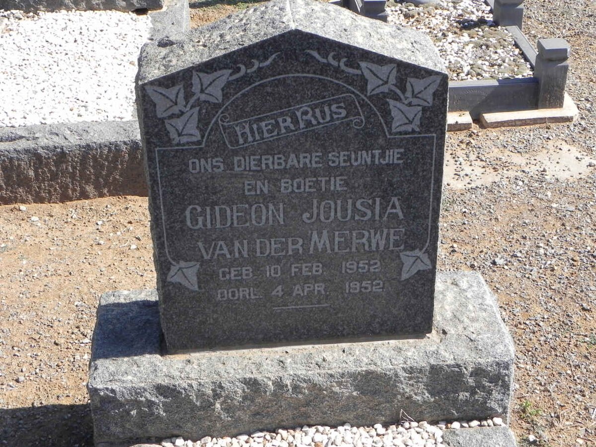 MERWE Gideon Jousia, van der 1952-1952