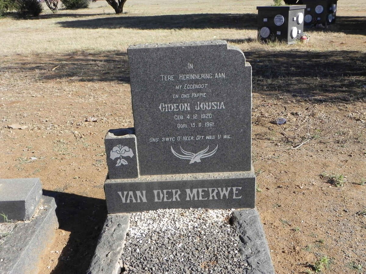 MERWE Gideon Jousia, van der 1920-1961