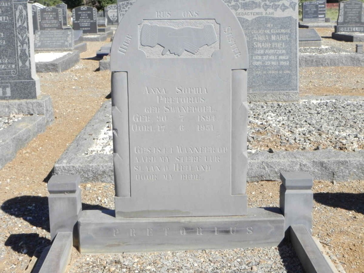 PRETORIUS Anna Sophia nee SWANEPOEL 1894-1951