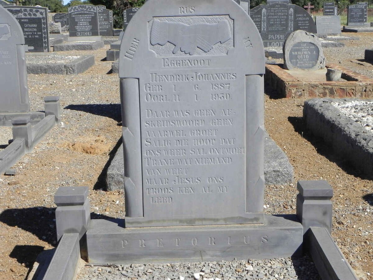 PRETORIUS Hendrik Johannes 1887-1950
