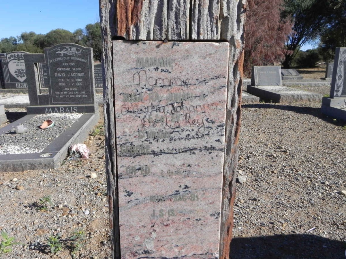 REY Susarha Johanna, de la nee CONRADIE