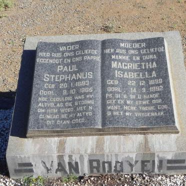ROOYEN Paul Stephanus, van 1893-1965 &amp; Magrietha Isabella 1898-1992